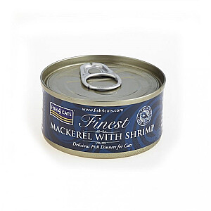 FISH4CATS Mackerel ar garnelēm - mitra kaķu barība - 70g