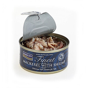 FISH4CATS Mackerel ar garnelēm - mitra kaķu barība - 70g