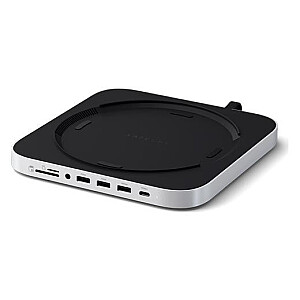 Satechi Подставка и Хаб для Mac Mini/Studio | 1x USB-C 3.2 | 1x USB-A 3.2 | 2x USB-A 3.0 | 3.5mm разъем | micro/SD порт | NVMe/M.2 SATA SSD