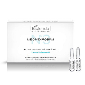 BIELENDA PROFESSIONAL Aktīvs koncentrāts ar hidronovilcējošām īpašībām ar 5 formām Hialuronskābes 10x3ml