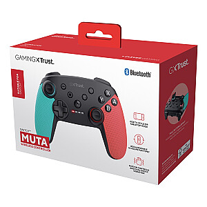 Trust GXT 1246B Muta Melns, Zils, Sarkans Bluetooth spēļu kontrolieris Nintendo Switch, Nintendo Switch Lite