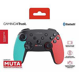 Trust GXT 1246B Muta Melns, Zils, Sarkans Bluetooth spēļu kontrolieris Nintendo Switch, Nintendo Switch Lite