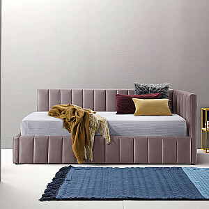 Gulta JASPER 90x200cm ar matraci HARMONY DUO, violetī rozā