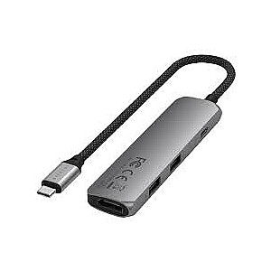 Satechi 4-в-1 USB-C Slim Multiport 4K USB-C (USB-C, 4K HDMI, 2x USB-A) (серый)