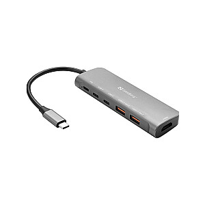 Sandberg 136-65 USB-C Dock HDMI+2xA+2xC+PD100W