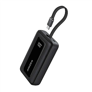 Anker | Jaudas banka ar iebūvētu USB-C kabeli | A1689H11 | 20000 mAh | 30W izeja | Melns