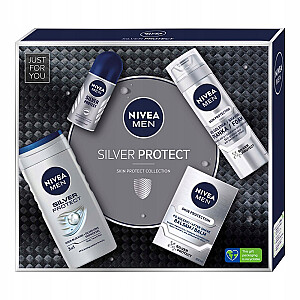 NIVEA SET Men Silver Protect пена для бритья 200мл + гель для душа 250мл + бальзам после бритья 100мл + антиперспирант ролик 50мл