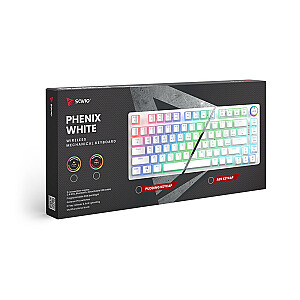 Bezvadu mehāniskā tastatūra PHENIX WHITE Gateron Red Pro, Pudding