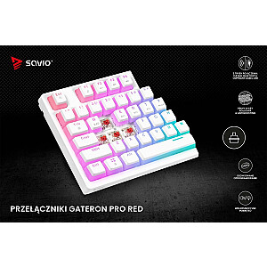 Bezvadu mehāniskā tastatūra PHENIX WHITE Gateron Red Pro, Pudding