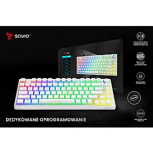 Bezvadu mehāniskā tastatūra PHENIX WHITE Gateron Red Pro, Pudding