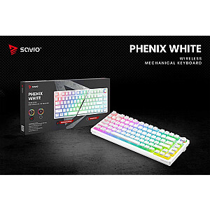 Bezvadu mehāniskā tastatūra PHENIX WHITE Gateron Red Pro, Pudding