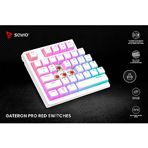 Bezvadu mehāniskā tastatūra PHENIX WHITE Gateron Red Pro, Pudding