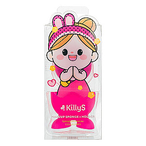 KILLYS Tamagotchi Girl make-up sūklis ar statīvu Magenta 1gab.