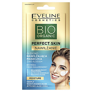 EVELINE Bio Organic Perfect Skin глубоко увлажняющая маска с био алоэ, био розой и гиалуроновой кислотой 8мл