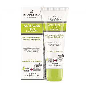 FLOSLEK Anti-Acne Re Vita C matējošs krēms taukainai, pūtīšu un jauktai ādai 50ml