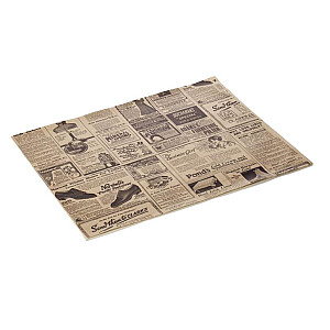 WRAP&GO BURGERU PAPĪRS 28X34CM 1000 LOKSNES, AVĪZES DIZAINS, BRŪNS PAPĪRS 3.42KG/IEP, WAS