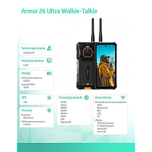 Smartphone Armor 26 Ultra Walkie-Talkie 5G 12/512GB IP69K Черный