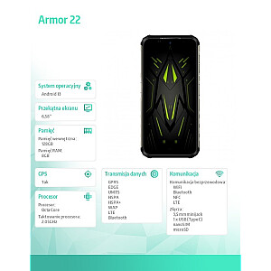 Смартфон Armor 22 4G 8/256GB IP69K Зеленый