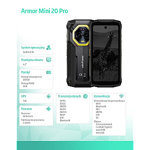 Смартфон Armor Mini 20 Pro 4G 8/256GB IP69K Черный