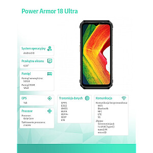 Viedtālrunis Power Armor 18 Ultra 5G 12/512GB IP69K Melns