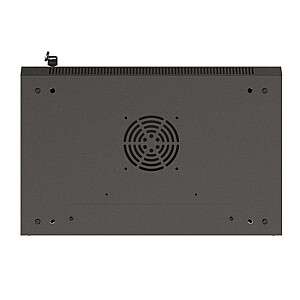Настенный монтажный шкаф 19" 4U 540x350 черный с стеклянными дверцами (в разобранном виде)
