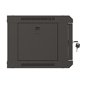 Настенный монтажный шкаф 19" 4U 540x350 черный с стеклянными дверцами (в разобранном виде)