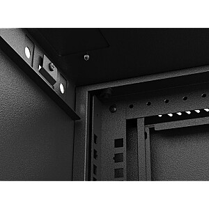 Настенный монтажный шкаф 19" 4U 540x350 черный с стеклянными дверцами (в разобранном виде)