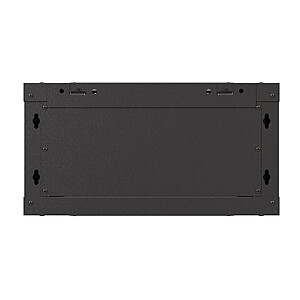 Настенный монтажный шкаф 19" 4U 540x350 черный с стеклянными дверцами (в разобранном виде)