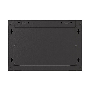 Настенный монтажный шкаф 19" 6U 540x350 черный с стеклянными дверцами (в разобранном виде)