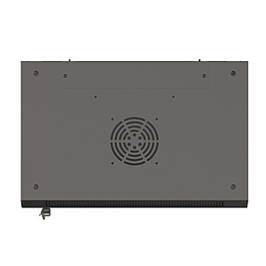 Настенный монтажный шкаф 19" 6U 540x350 черный с стеклянными дверцами (в разобранном виде)