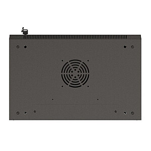 Настенный монтажный шкаф 19" 6U 540x350 черный с стеклянными дверцами (в разобранном виде)