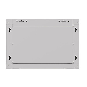 Настенный монтажный шкаф 19" 6U 540x350 серый с стеклянными дверцами (в разобранном виде)