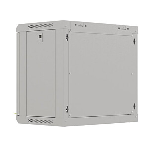 Настенный монтажный шкаф 19" 9U 540x350 серый с стеклянными дверцами (в разобранном виде)