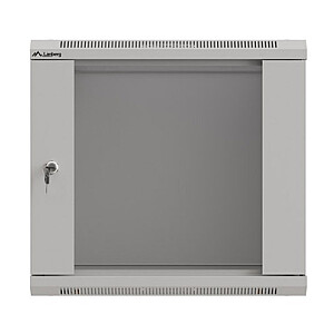 Настенный монтажный шкаф 19" 9U 540x350 серый с стеклянными дверцами (в разобранном виде)