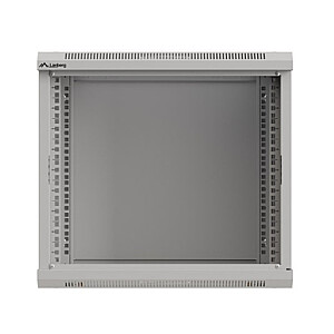 Настенный монтажный шкаф 19" 9U 540x350 серый с стеклянными дверцами (в разобранном виде)