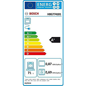 Bosch Serie 8 HBG7741B1 cepeškrāsns 71 L melna