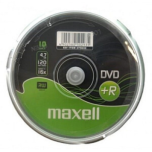 MAXELL DVD+R Диск 4.7 ГБ, Скорость записи 16X, 10 шт. в упаковке SPINDEL, лучшее для архивирования