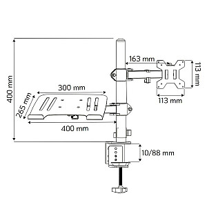 Monitoru statīvs 13-32 collas un klēpjdators 17 collas galda rotējošs