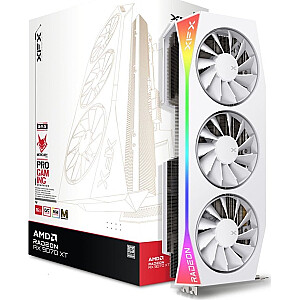 Grafikas karte XFX Mercury Radeon RX 9070 XT OC Balta Magnētiskā Gaisa RGB 16GB GDDR6 (RX-97TMARGW9)