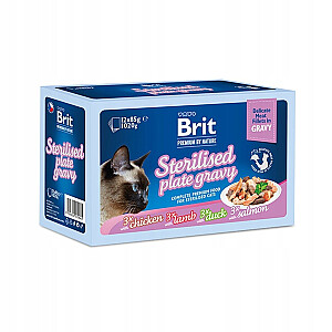 BRIT Premium by Nature стерилизованные пакетики с соусом, смесь вкусов - влажный корм для кошек - 12x85г