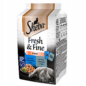 Sheba Fresh & Fine Мини рыбные блюда в соусе 6 x 50г
