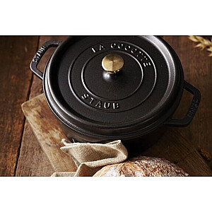 Staub apaļā čuguna sautēšanas panna - 3.8 l, melna