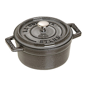 Кастрюля Staub мини круглая из чугуна - 250 мл, графит