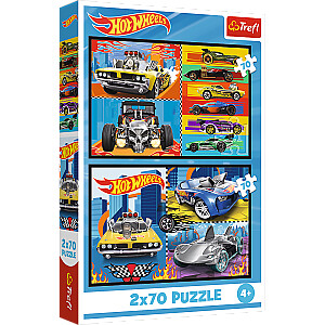TREFL HOT WHEELS Pužļu komplekts Rotaļu automašīnas, 2x70 gab., 2 x 70 gab.