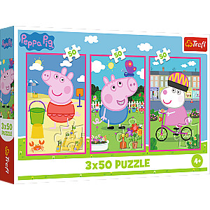TREFL PEPPA PIG Pužļu komplekts Draudzības spēks, 3x50 gab.