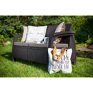 Садовый диван двухместный Corfu Love Seat коричневый