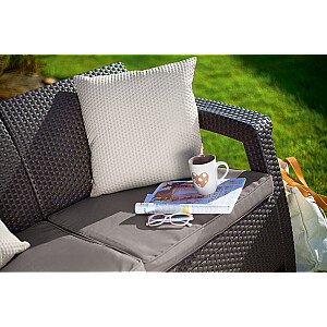 Садовый диван двухместный Corfu Love Seat коричневый