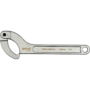 Yato āķa uzgriežņu atslēga ar regulējamu ķīli 80 - 120mm (YT-01673)