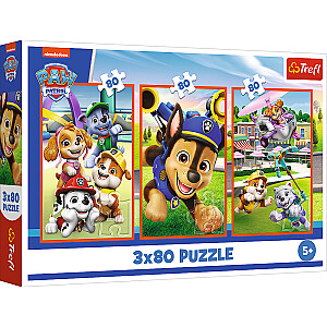 TREFL PAW PATROL Комплект пазлов, 3x80 шт.
