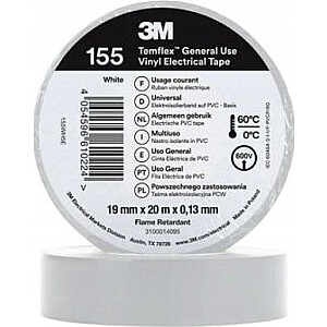 3M izolācijas lente 3m PVC Temflex 1300 DE272962825 19mmx20m balta